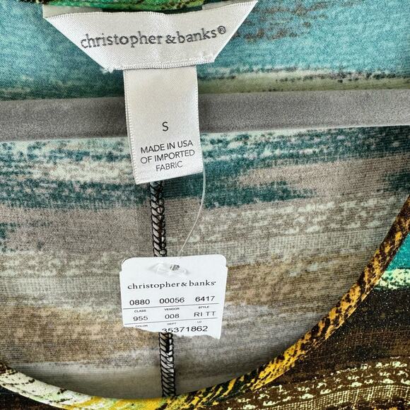 Christopher & Banks NWT Sleeveless Scoop Neck Shimmery Stretchy Maxi Dress Sz S - Picture 4 of 6